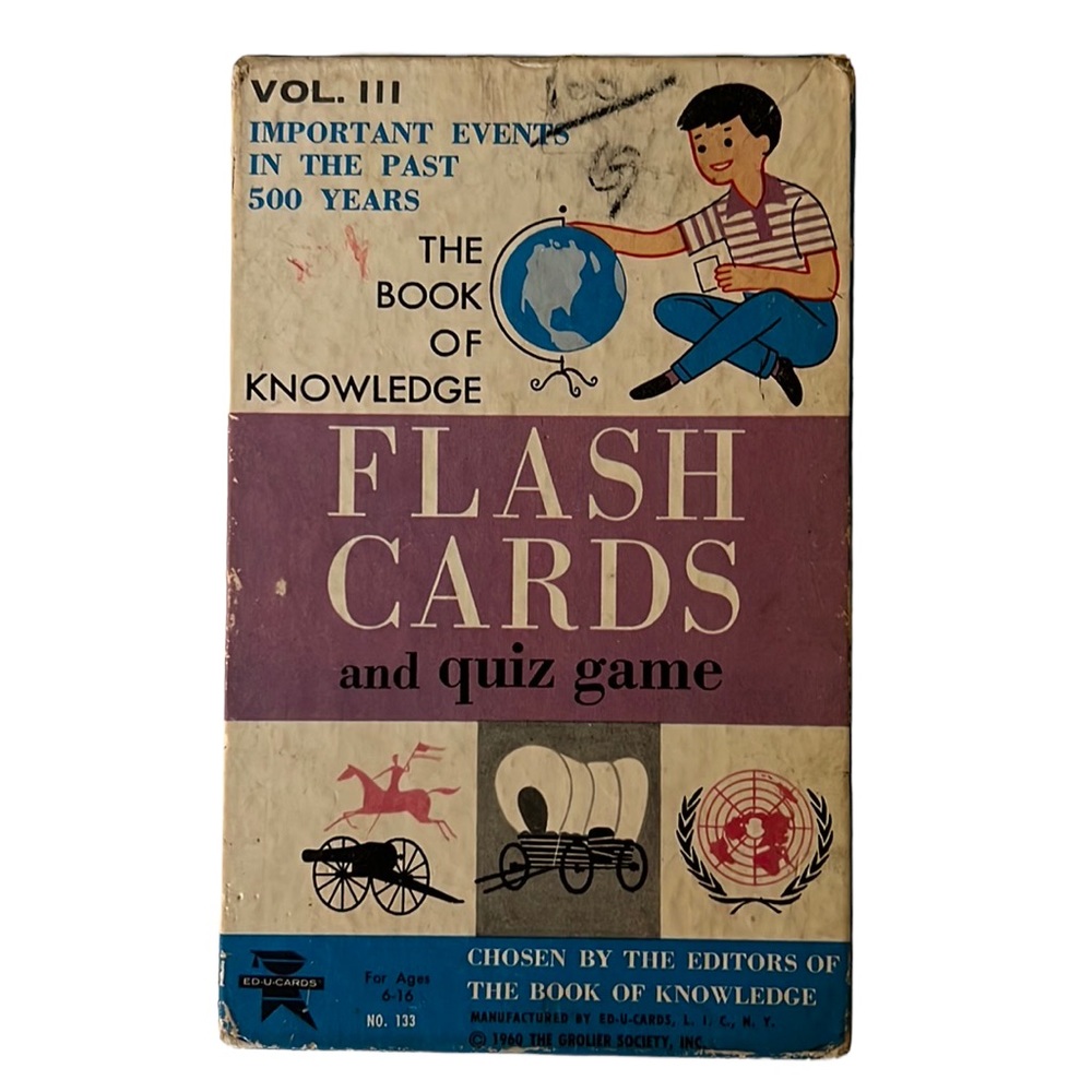 Vintage Book of Knowledge flash cards